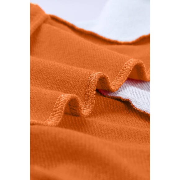 ORANGE GRAY BLUE COWL NECK SLOPING POCKETED DRAWSTRING HOODIE SIZE XL (16-18) - Picture 6 of 11